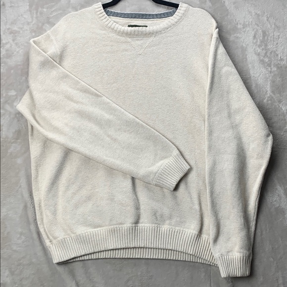 EDDIE BAUERXXL MENSLONG SLEEVE CREW KNIT SWEATER in CREAM TAN